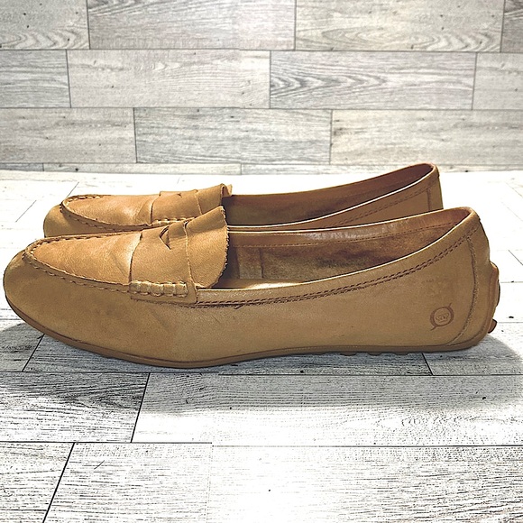 Born Shoes - Born Malena Loafers, Tan Leather,  Womens Size 8
